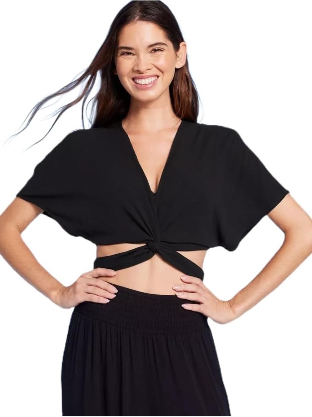 NWOT Multiway Wrap Cover Up Top - Shade & Shore Black Medium